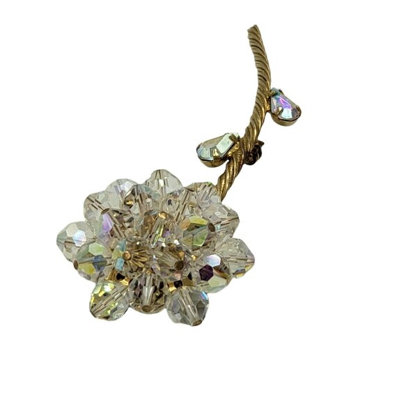 Vintage Alice Caviness Crystal Bead Cluster Flower Brooch - Picture 5 of 12
